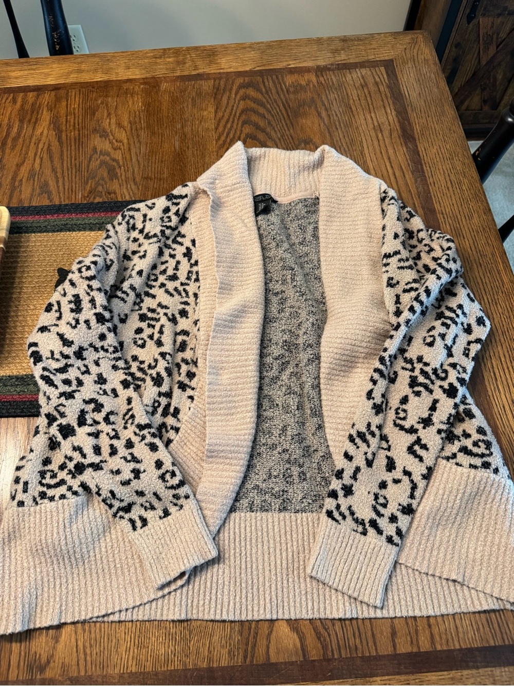 Rachel Zoe Open-Front Leopard Print Cardigan - Cream/Black